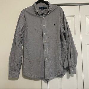 Ralph Lauren Button Down Striped Dress Shirt Size XL Classic Fit